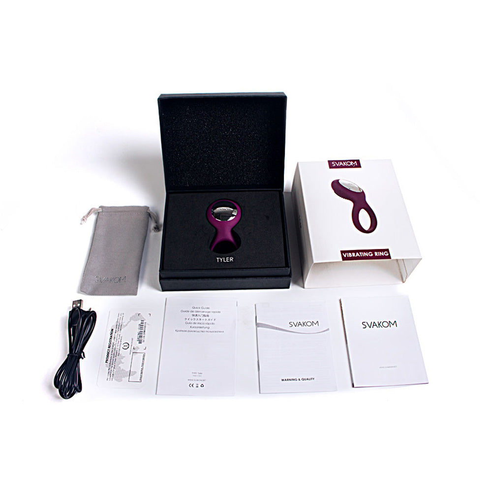 Anillo Vibrador para el pene Tyler Svakom (MORADO) - Imagen 6